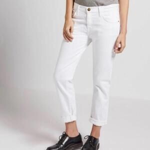 Current/Elliot Boyfriend Jeans Size 25 White Sugar Denim Straight Leg Streetwear